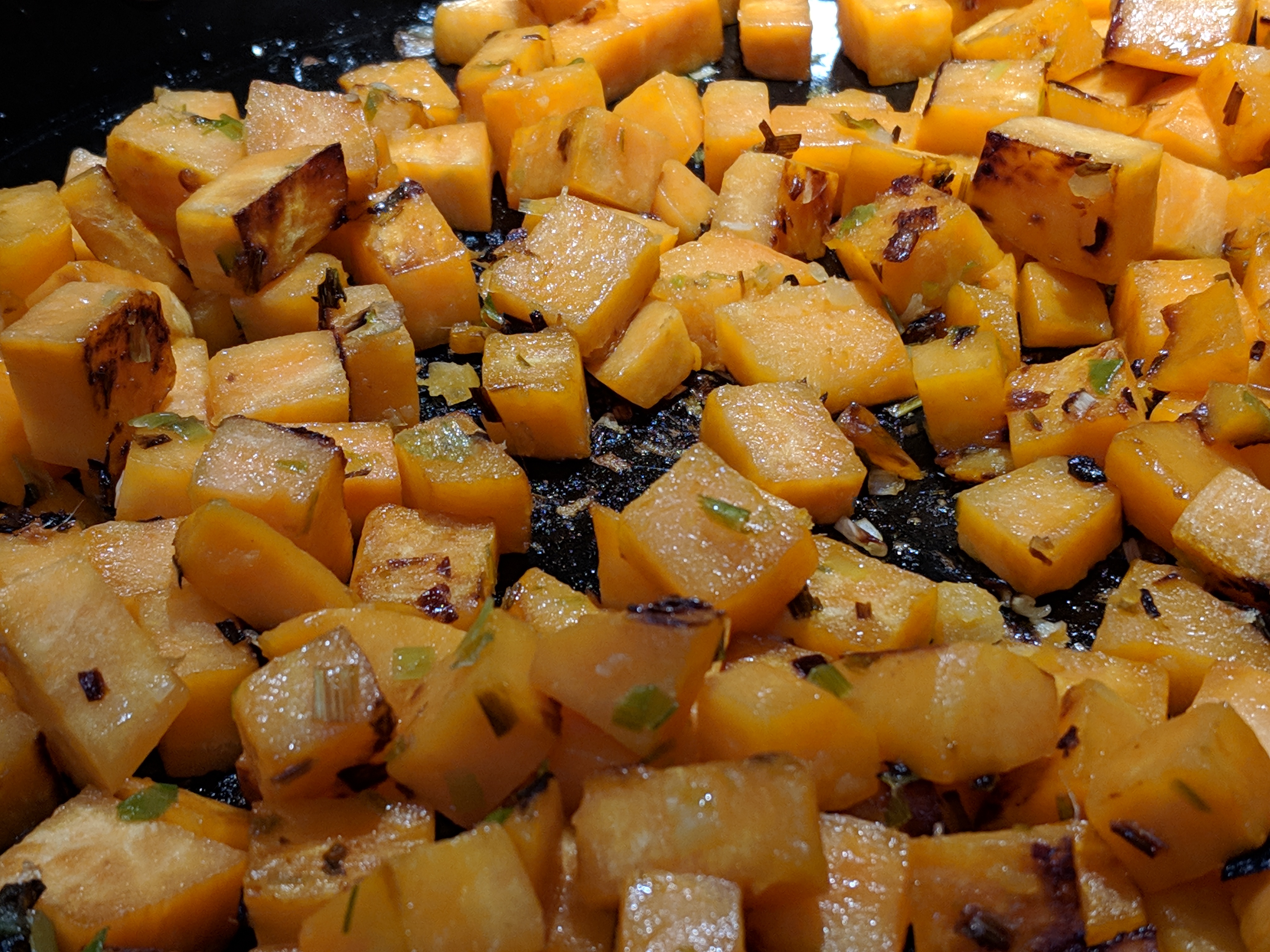 Sweet Potatoes and Garlic and Ginger Roasting